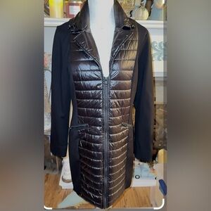 Renuar black long jacket. Used once EUC Size Medium